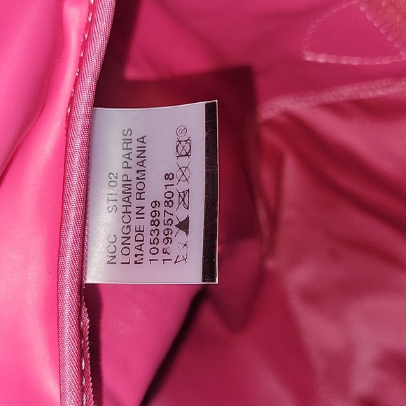Large Longchamp Lepliage Pink Nylon/Leather Tote Shoulder Bag - Picture 14 of 14